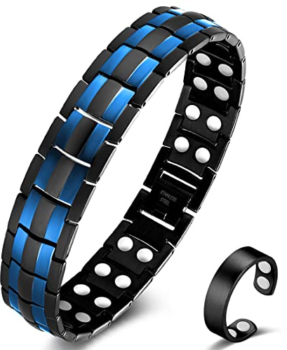 Vicmag Magnetarmband für Herren Edelstahl Magnet Armband Männer Magnetring | Ultra-Stärke, 3,800 Gauss, Titanstahl, Verstellbar, Stiftausdrücker, Geschenkbox