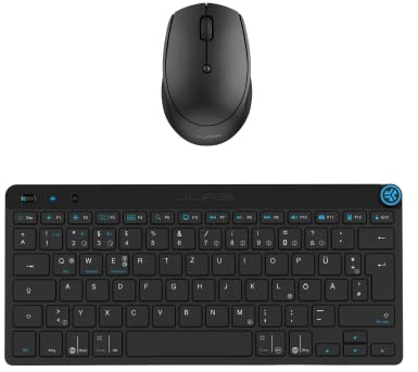 JLab Go Bundle Tastatur Maus Set Kabellos - Bluetooth Maus und Tastatur Klein mit 2,4 GHz Funk, Multi-Device Funktastatur mit Maus, Wireless Keyboard & Mouse für Mac/PC/Tablet/iPad/Laptop/Android