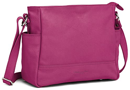 Hudson & James Designer Genuine Leather Women Ladies Travel Satchel Everyday Crossover Cross body Work iPad Shoulder Handbag Bag | Designer
