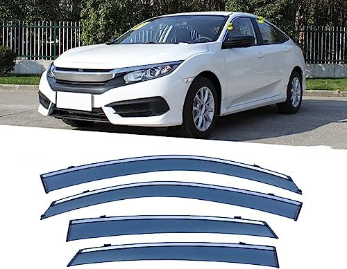 DIOTTI 4 Piezas Deflector Ventana Lateral para Civic 2016-2021, Visera Ventana Lateral Coche Toldos Ventilación Visera Ventana Lateral