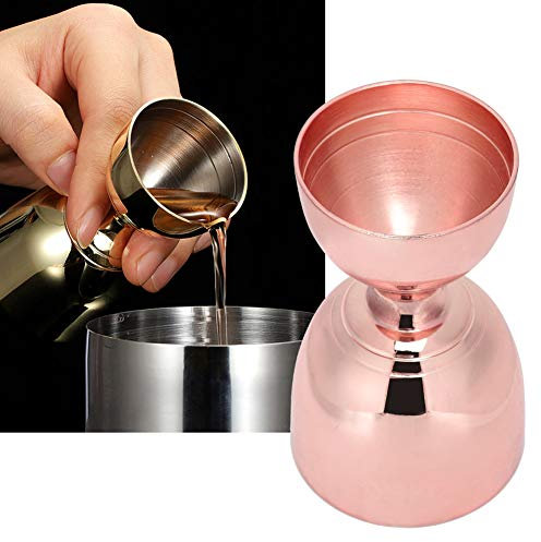BLSYHDH Bar Jigger, Ein Bar Premium Bell Jigger Edelstahl-Doppelkopf-Cocktail-Jigger-Mixer, Barkeeper-Werkzeug, Mess-Unzen-Becher, Bar-Werkzeug, Cocktail-Getränke-Messbecher für Zuhause,(Roségold)
