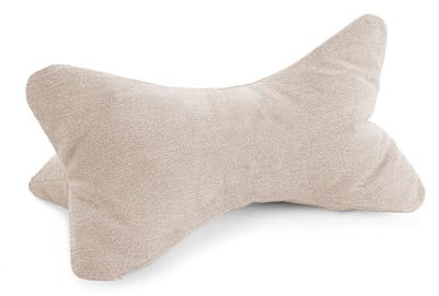 Bookiepad Leseknochen, Nackenrolle Cozy Home, (Velour Stoff) ergonomische Form für Nacken- oder Lendenstütze, 42 x 22 cm, Flexible Stütze für Bücher, E-Books oder Tablets (Farbe Beige)