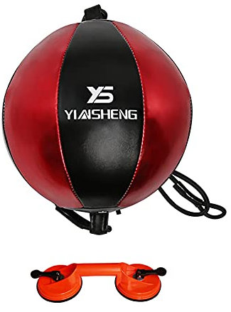 Speed-Boxsack, Doppelkopfball, Hängender Boxball, mit Luftnadel, Dehnschraube, Saugnapf und Luftpumpe, Geeignet für Fitnessstudio, MMA, Boxsport
