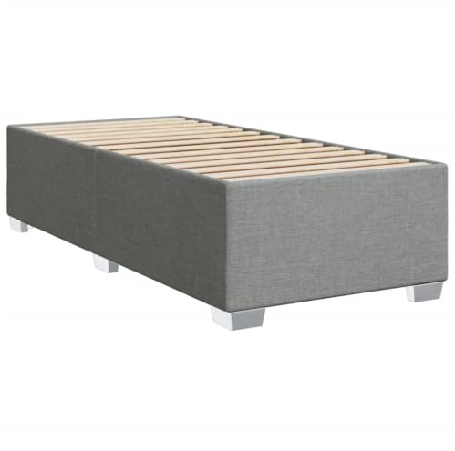 vidaXL Bettgestell ohne Matratze Hellgrau 100x200 cm Stoff
