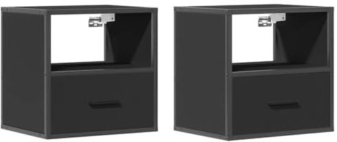 vidaXL Väggmonterade sängbord 2 st svart 40x31x39,5 cm, skåp, sängbord, sidobord för sovrum, sängskåp, nattduksbord, gavelbord, sovrumsmöbler