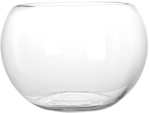GALPADA Rundes Glas Goldfischbecken mit Transparentem Design und Feiner Verarbeitung als Stilvolle Desktop Dekoration für Büro und Wohnzimmer