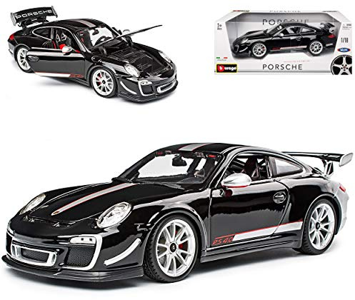 Generisch Porsche*911 997 GT3 RS 4.0 Coupe Schwarz Silber 2004-2012 1/18 Burago Modell Auto