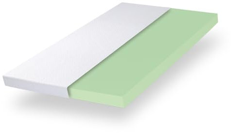 Ego Home Surmatelas en Gel 160 x 200 cm H2 Doux avec extrait de thé Vert, certifié Öko-TEX, 160 x 200 cm, pour lit à sommier tapissier, canapé-lit, Housse en Gel, Mousse à Froid, Hauteur 5 cm