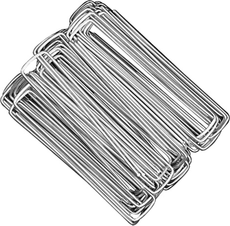 HEMOTON 30piezas Clavos para Césped Grapas para Jardinería de Estacas para Tierra Forma para Fijar Césped Artificial Tela Suelo y Tiendas de Campaña Jardinería y Paisajismo