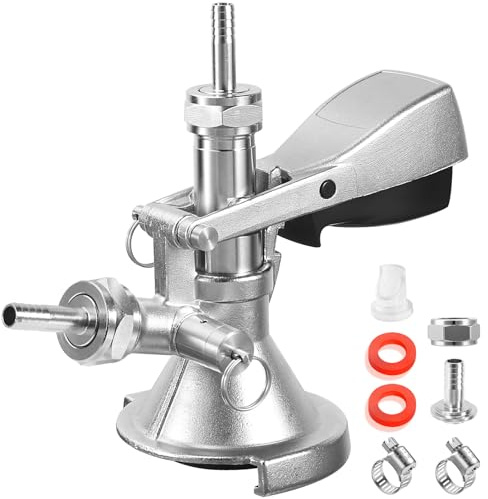 Slider A System Keg Coupler 304 Stainless Steel Probe,European Sankey Keg Coupler A Type Beer Coupler with a Pressure Relief Valve for Home Brewing Draft Beer Tap Dispenser Fit 5/16 Beer Line Gas Line