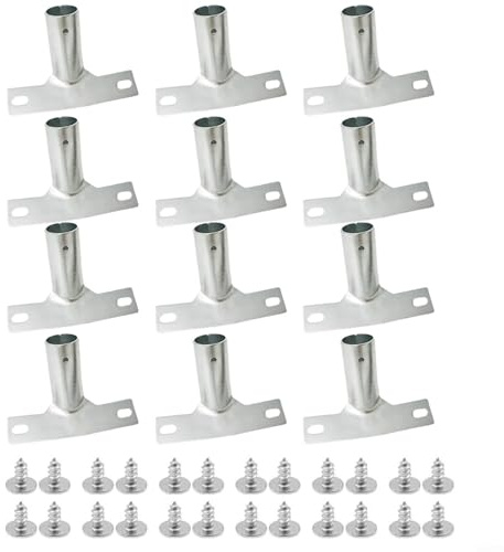 RichVibe Lot de 3/6/12 supports de manche de balai pour accessoires de nettoyage, connecteurs métalliques avec vis pour poignées de 23,5 mm, lot de 3/6/12 (12 pièces)