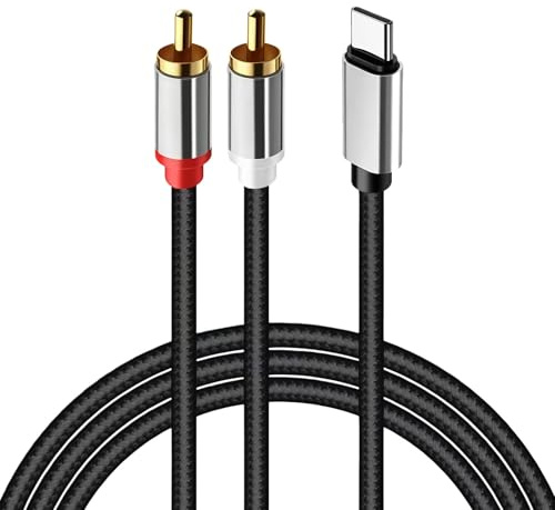 MIFARUI USB C to RCA Cables 1M - Type C Audio Cable Phono Red and White Aux Lead Y Splitter. Tablets, Speakers, Car Stereos, Amplifiers, and Turntables