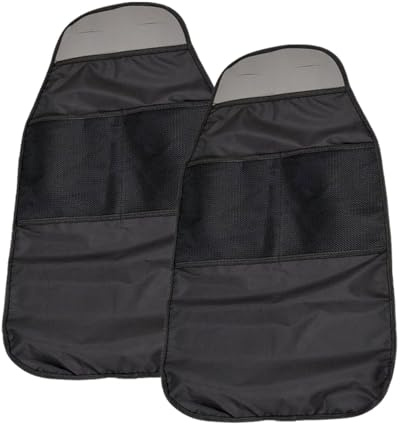 EVBOTGEE Lot de 2 housses de protection de dossier de voiture Oxford imperméables pour enfants et chiens - Protection contre les coups de pied avec poches - Noir