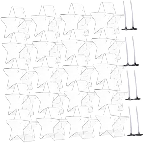Portavelas de Plástico con Forma de Estrella para DIY en Casa | Set Individual, Mechas Incluidas, Uso en Dormitorio, Acabado Simple, Artístico y Elegante, para Casa