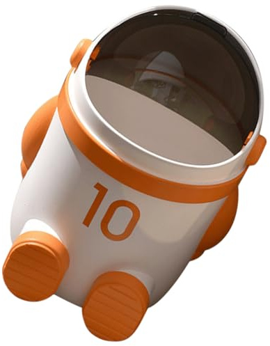 Toyvian Poubelle Cuisine Orange avec Couvercle Petite Corbeille à Papier Design Astronaute en Plastique Léger Seau à Ordures Stable pour Salle de Bain Bureau et Maison Poubelle de