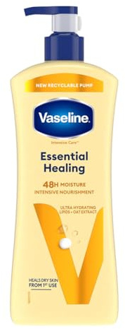 Vaseline Intensive Care Essential Healing Body Lotion with ultra-hydrating lipids and oat extract moisturising for dry skin 600 ml