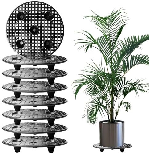 GBKDQQ 8 Stück Topfuntersetzer Pflanzen Topfpflanzenständer, 30 cm Rund Blumentopfgitter Pad, Kunststoff Blumentopf Mesh Pads, Blumentopf Ständer Drainage Mesh für Lnnen-Balkon Outdoor Garten