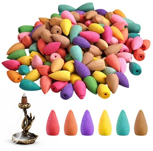 101-Piece Backflow Incense Burners Set, Includes 100 Mixed Scented Cones for Home Decor and Meditation Accessories