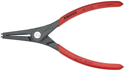 KNIPEX - 49 11 A2 Tools - Precision Circlip Pliers, External, Straight, 3/4-2 23/64 Shaft Dia. (4911A2)