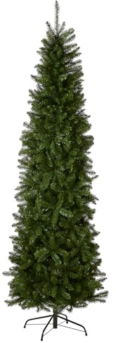 National Tree Company 6.5 ft Unlit Kingswood Fir Slim Artificial Christmas Tree, 719 Tips, Includes Stand, Green