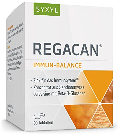 SYXYL Regacan - Nahrungsergänzungsmittel mit Zink für das Immunsystem sowie Maitake und Beta-D-Glucanen - Vegan, laktosefrei, glutenfrei - 90 Tabletten im Blister
