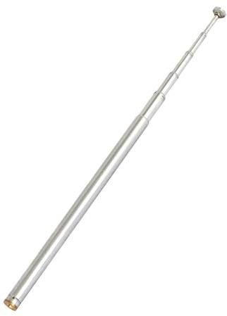 sourcing map Antenne Télescopique 480mm 6 Sections Argent 1pc TV Radio FM | Argent, Acier Inoxydable Et Laiton, Diamètre Max 6mm, Filetage Femelle 2mm, Poids 15g, Remplacement, Bonne Qualité