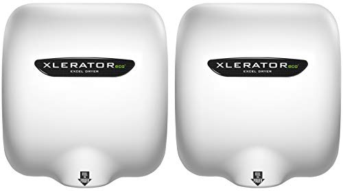 XLERATOReco Hand Dryer, Excel Dryer, XL-BW-ECO-1.1N High Speed Commercial Hand Dryer, White Thermoset Cover, Automatic Sensor, Surface Mounted, Noise Reduction Nozzle, LEED Credits 110/120 Volts
