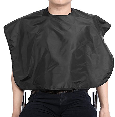 FILFEEL Stylish Black Hairdressing Cape for Barbers and Stylists for Hair Cuts and Color Treatments in Salons Cloth Barber Gown Apron(12-Black)
