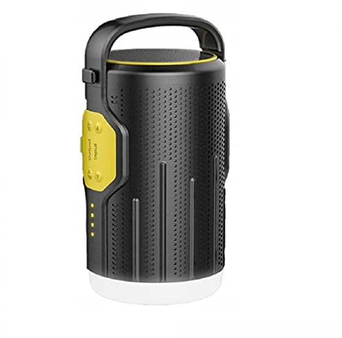 UPPEL Linterna Camping Altavoces Bluetooth Portatiles con Bluetooth 4.2+Altavoz+200 Lúmenes Lampara Camping+10400MAH Banco de Energía+Carga USB 5 en 1 Diseño Multifuncional Luz Camping(Negro)