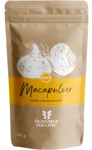 ÖLMÜHLE SOLLING - BIO Maca Pulver | aus kontrolliert biologischem Anbau. Mit wertvollen Aminosäuren und Vitaminen | Inhalt: 250 g