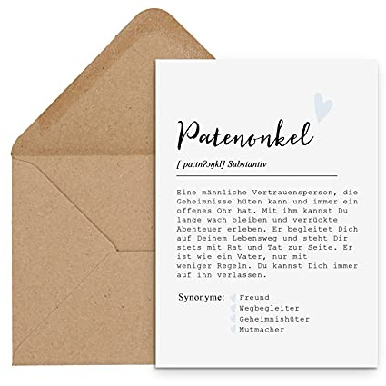 Nastami Postkarte DEFINITION inkl. Briefumschlag (Patenonkel)