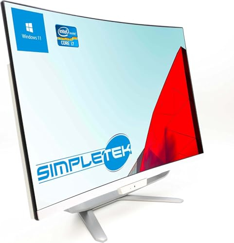 SIMPLETEK - All in One AiO 27” FHD Curvo Windows 11 Pro Core i7 16GB RAM SSD 480GB + KIT M&K (Ricondizionato)