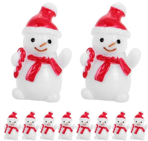 Gadpiparty 10pcs Kleine Figuren FüR Schneekugel, Mini Weihnachtsfiguren, DIY Dekoration Mikro-Landschaft ZubehöR für Haus BüRo Und Weihnachtsdeko