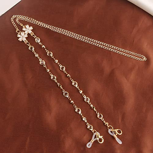 Brillenkette Fashion Chic Damen Sonnenbrillen Ketten Lesen Perlen Brillenkette Brillenband Lanyard Brillen Halskette Weiß