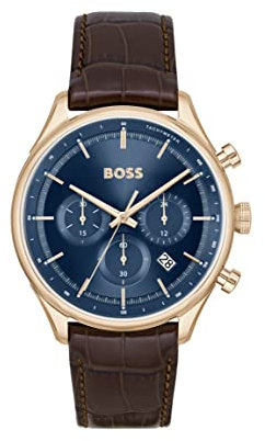 BOSS Chronograph Quartz Watch for men with Brown Leather strap - 1514050