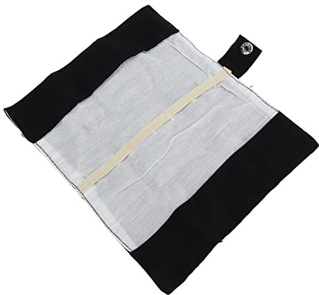 Fdit Camping Tableware Bag, Cutlery Organizer Roll Portable Button Design 2PCS Canvas (Black)