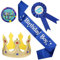 4PCS Kit de Faja de Cumpleaños para Niños, Corona de Rey de Cumpleaños, Insignia de Cinta de Premio, Fajín de Birthday Boy para Decoración Fiestas de Suministros Fiesta Niño