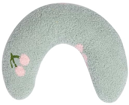 Disnace 27cm Cuscino per Cani Gatti in morbido e confortevole, Cuscino a Forma di U per Protezione della Colonna Vertebrale Cervicale, Giocattoli di Peluche Cuscino per Animali Domestici (Verde)