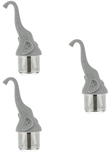 BESTonZON 3stücke Edelstahl Teefilter Elefant Wiederverwendbarer Teesieb Für Lose Teeblätter Kreative Form Leicht Zu Reinigen Für Mittelgroße Bis Große Teeblätter