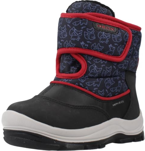 Geox Pojke B Flanfil Boy B ABX ankelboots, Svart röd, 25 EU