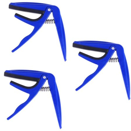 HEMOTON 3stücke Professional Ukulele Capo Aus Zinklegierung Einhand-bedienung Schnell Für Ukulele Und Gitarren Geeignet Blau Praktisches Zubehör Für Musiker