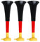 COCOSY Vuvuzela Trompetas Juego – Pack de 3 trompetas muy ruidosas de plástico para fiestas deportivas, fiestas, artículos de fútbol, ruido y ruidos, ideal para aficionados al fútbol