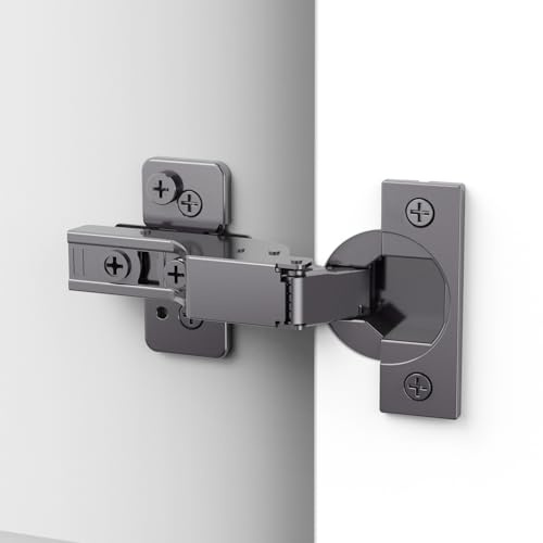 Chibery 2 Pack Frameless Inset Soft Close Concealed Hinges, Black Titanium Plated, Self Closing, 105° Open Angle 3D Adjustment, Stop 85 ＆ 105 Degrees, Clip On, Stainless Steel for Cabinet Door