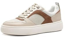 Tamaris dam låga sneakers, dam halvskor, utbytbar fotbädd, komfort foder, Naturkam, 39 EU