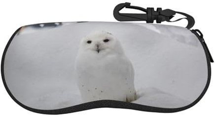 BEEOFICEPENG Brillenetui, Neopren Tragbares Sonnenbrillenetui Weiches Brillenetui Reißverschluss Brillenbox, Schneeeule