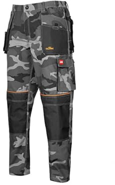 Agritrade AK Classic Men's Work Trousers, Workwear Protective Pants, Multipockets, Reinforced Professional Sewing Abrasion Resistance - Camouflage Pattern