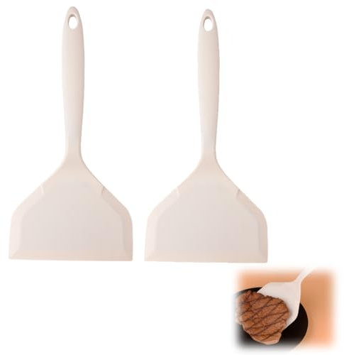IKOPFLN 2 confezioni di spatole in silicone antiaderenti resistenti al calore, per cucinare pesce, pancake, uova e pizza