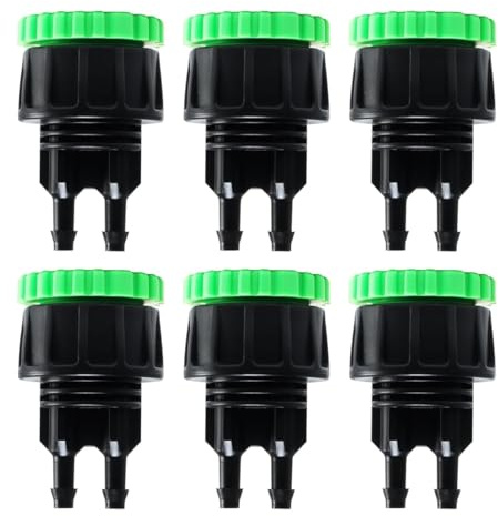 Laroal 6 Pack Drip Hose Connector Irrigation Adapter Agriculture Irrigation Accessories 1/4 Inch Drip Tube X 3/4 Or G2/1 Tap Adapter For Solar Irrigation System Kit