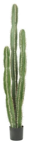 Ligne Déco - Cactus Artificiel 155cm | Plante Artificielle Haut de Gamme Pot Plastique Noir Intérieur Imitation Terre | Decoration Maison Élégante et Réaliste | Fausse Plante Cactus Interieur Chic