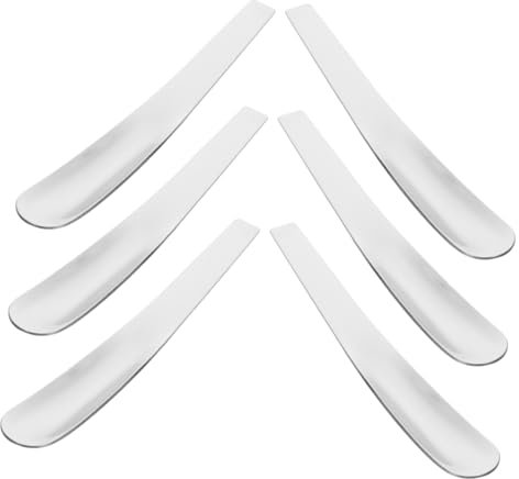 GRIRIW 6pièces Lot Petites Cuillères Longues Plates Acier Inoxydable Cuillères Multifonctions Pour Café Dessert Œufs Et Crème Manches Lisses Antidérapants Pour Maison Restaurant Et Café